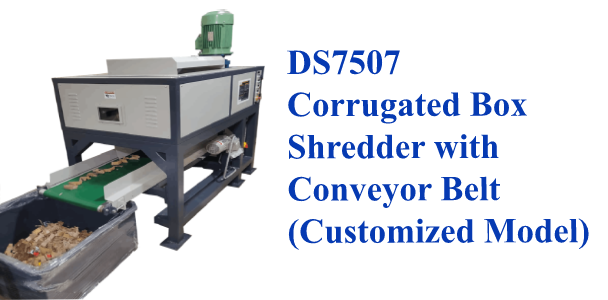 corruaged box shredder with conveyor belt customized model